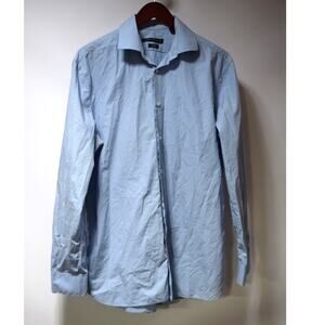 John Varvatos Star USA Blue Micro Check Button Down Shirt Size Large